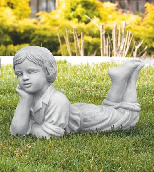 Seedlings Reclining Boy Garden Statue Classical Cement Belly Statuary